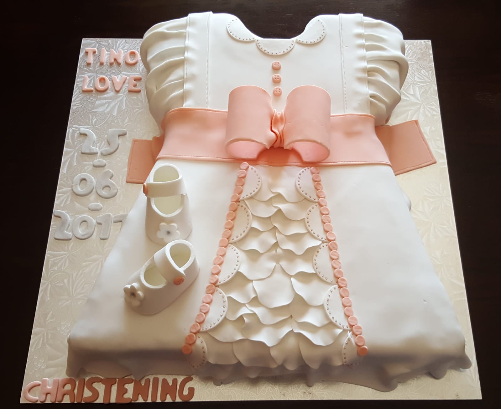 Christening Dress and Booties Cake